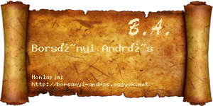 Borsányi András névjegykártya