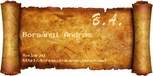 Borsányi András névjegykártya